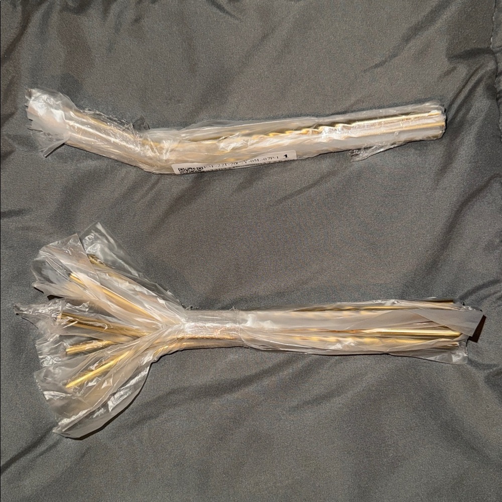 Twisted Gold Metal Straws-16 individually wrapped